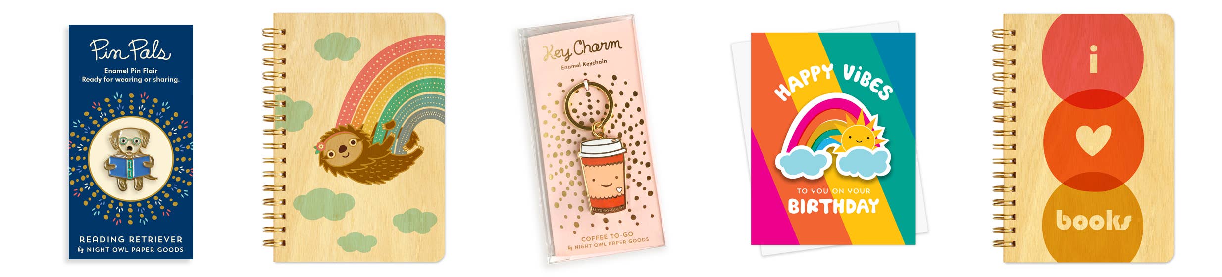 Night Owl Paper Goods Unicorn Enamel Keychain Gold