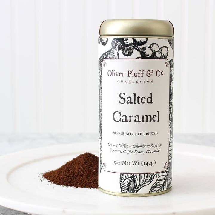 Salted Caramel Ground Coffee - Signature Coffee Tin for wholesale by Oliver Pluff & Company