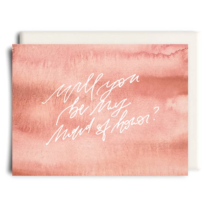 Be My Maid of Honour White | Wedding Greeting Card for wholesale by Inkwell Cards