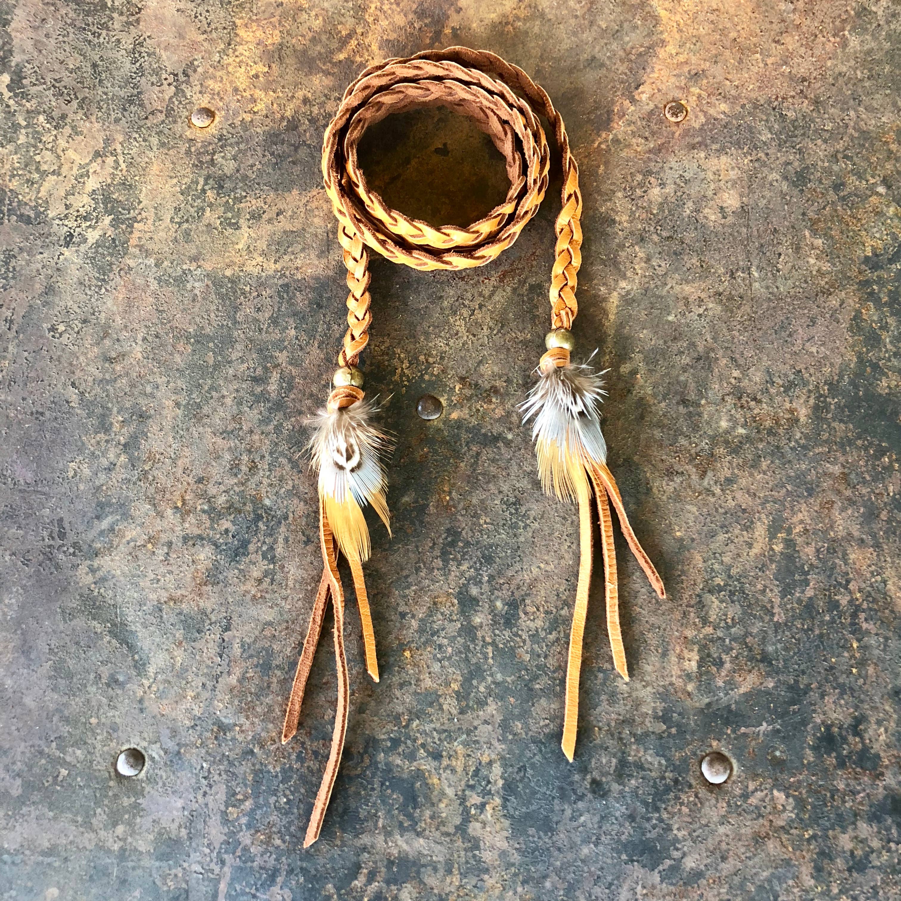 ASTALI - Wholesale Hat Accessory - Women's - Leather Wrap Accessory - Rust, Bracelet/Lariat/Hatband3