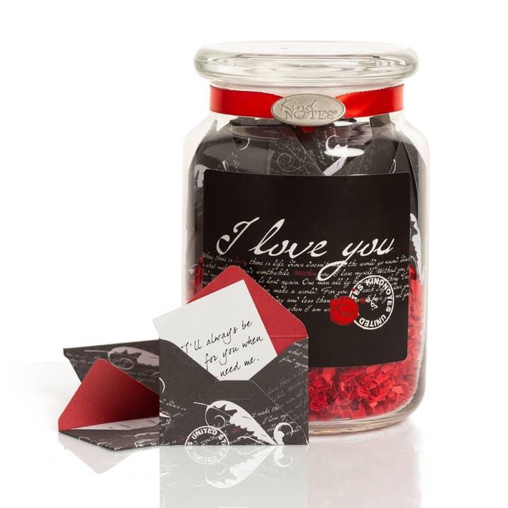 KindNotes - Vendita all'ingrosso Biglietti d'amore - Romantico barattolo di appunti I Love You con messaggi d'amore