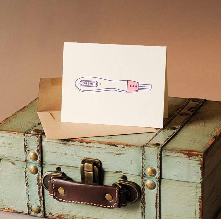 Bench Pressed - Wholesale Baby Card - Oh Shit Pregnancy Test Baby Card1