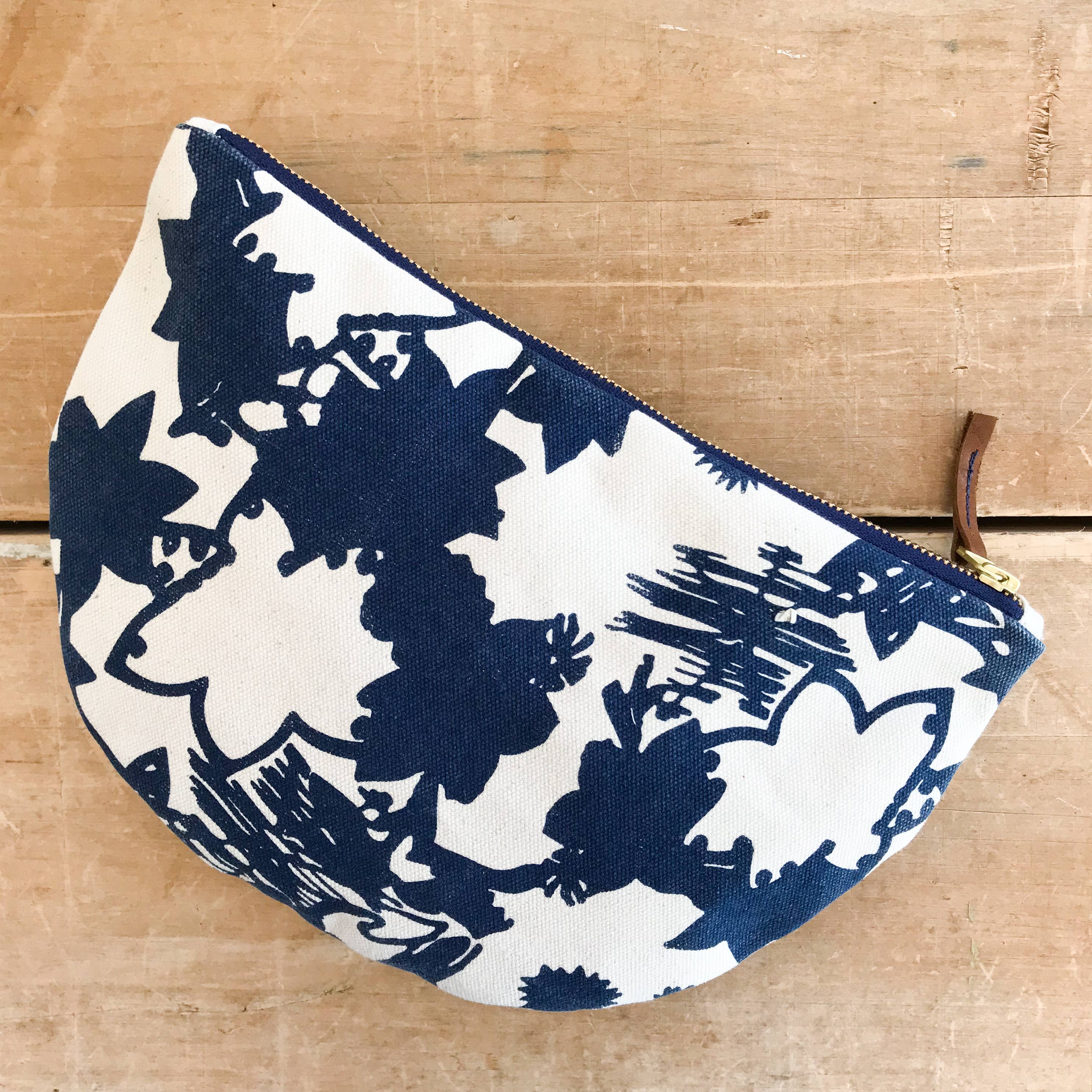 Erin Flett - Wholesale Clutch Bag - Women's - Navy Deep Woods Large Half Moon Bag2