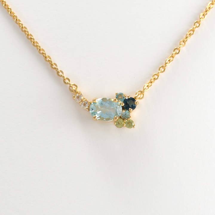 Elsa Cluster Necklace - Vermeil for wholesale by Minette