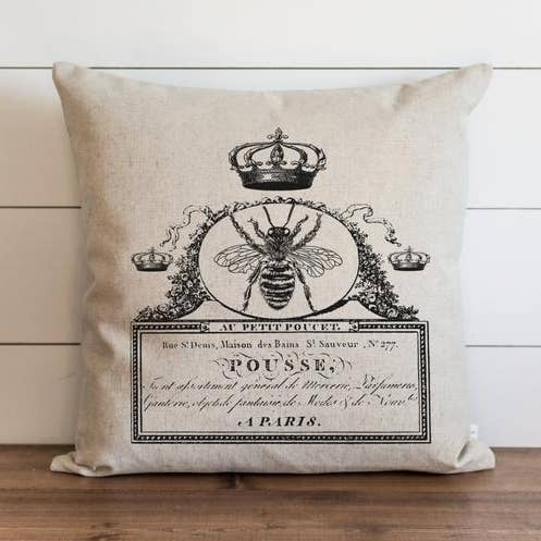 French Bee Pillow Cover for wholesale by Porter Lane Home