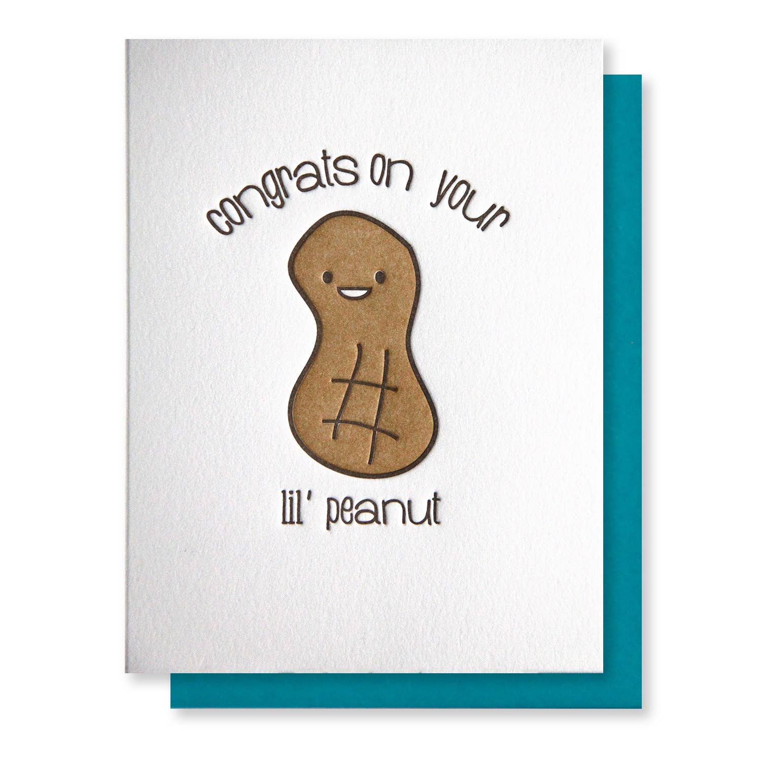 Kiss and Punch - Wholesale Baby Card - Cute Baby Letterpress Congrats on Your Lil Peanut Card1