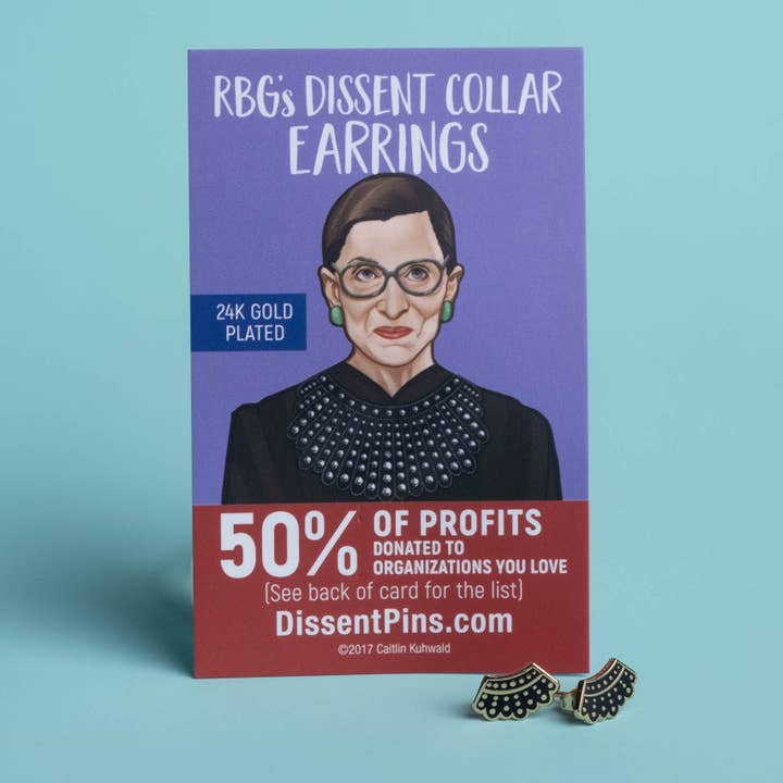 Dissent Pins - Wholesale Stud/Post Earrings - Dissent Collar Earrings - 24k Gold Plated