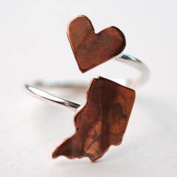 Indiana Heart Place Ring for wholesale by LettersToSarah Metalsmithing