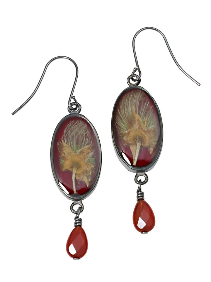 Apache Rabarber Sm Oval örhängen w/droppe för wholesale av Shari Dixon