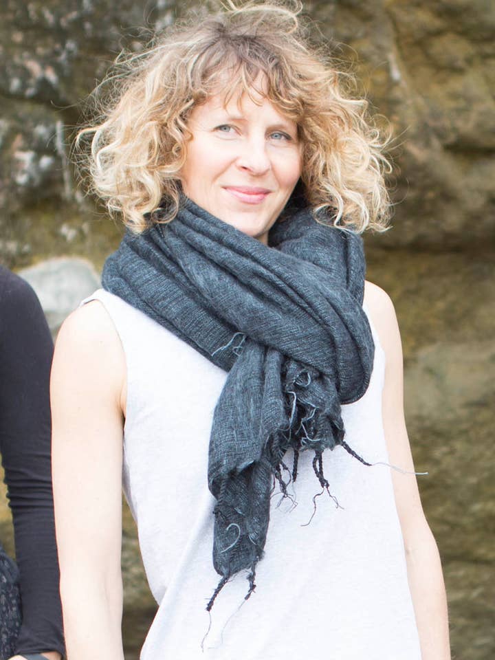 Brushed Woven Shawl for wholesale by Zig Zag Asian Collection