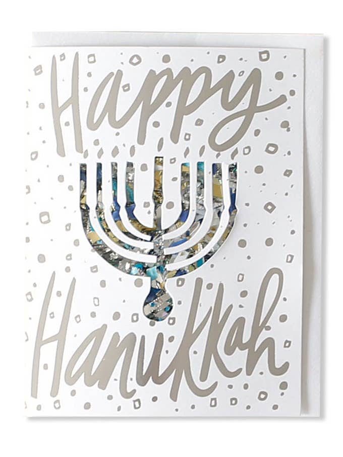 Confetti Card Happy Hanukkah Holiday Greeting Card for wholesale by Thimblepress
