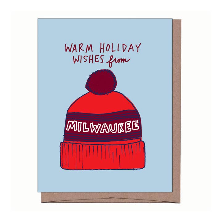 Carte de vœux Pom Pom Hat City/State pour la vente par La Familia Green