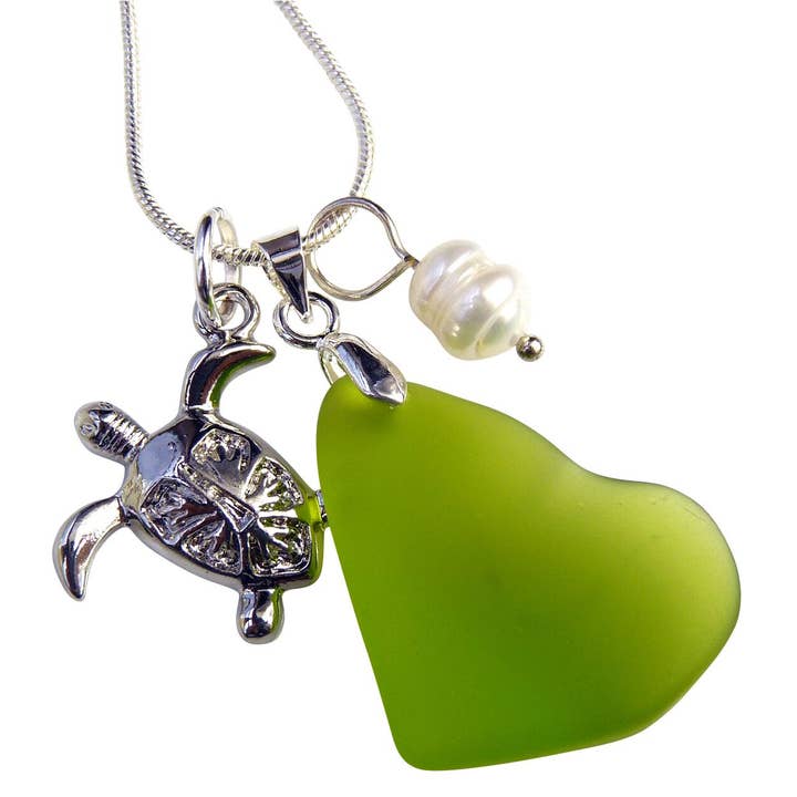 Sea Turtle Sea Glas Dingla Halsband - Blandade färger för wholesale av Snazzy and Co