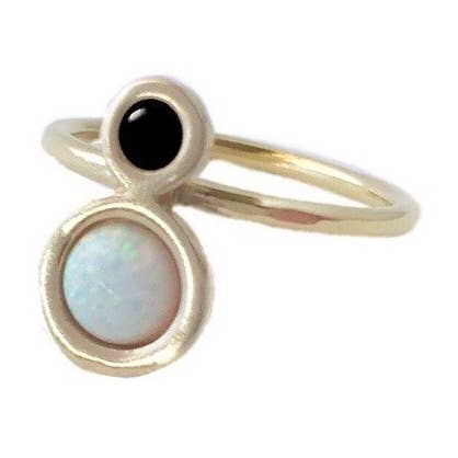 Mini Orbit Ring with Opal for wholesale by Therese Kuempel Jewelry