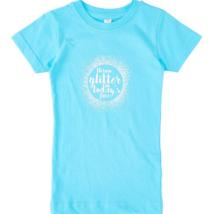 "Throw Glitter" Girl's Fitted Tee for wholesale by The Talking Shirt