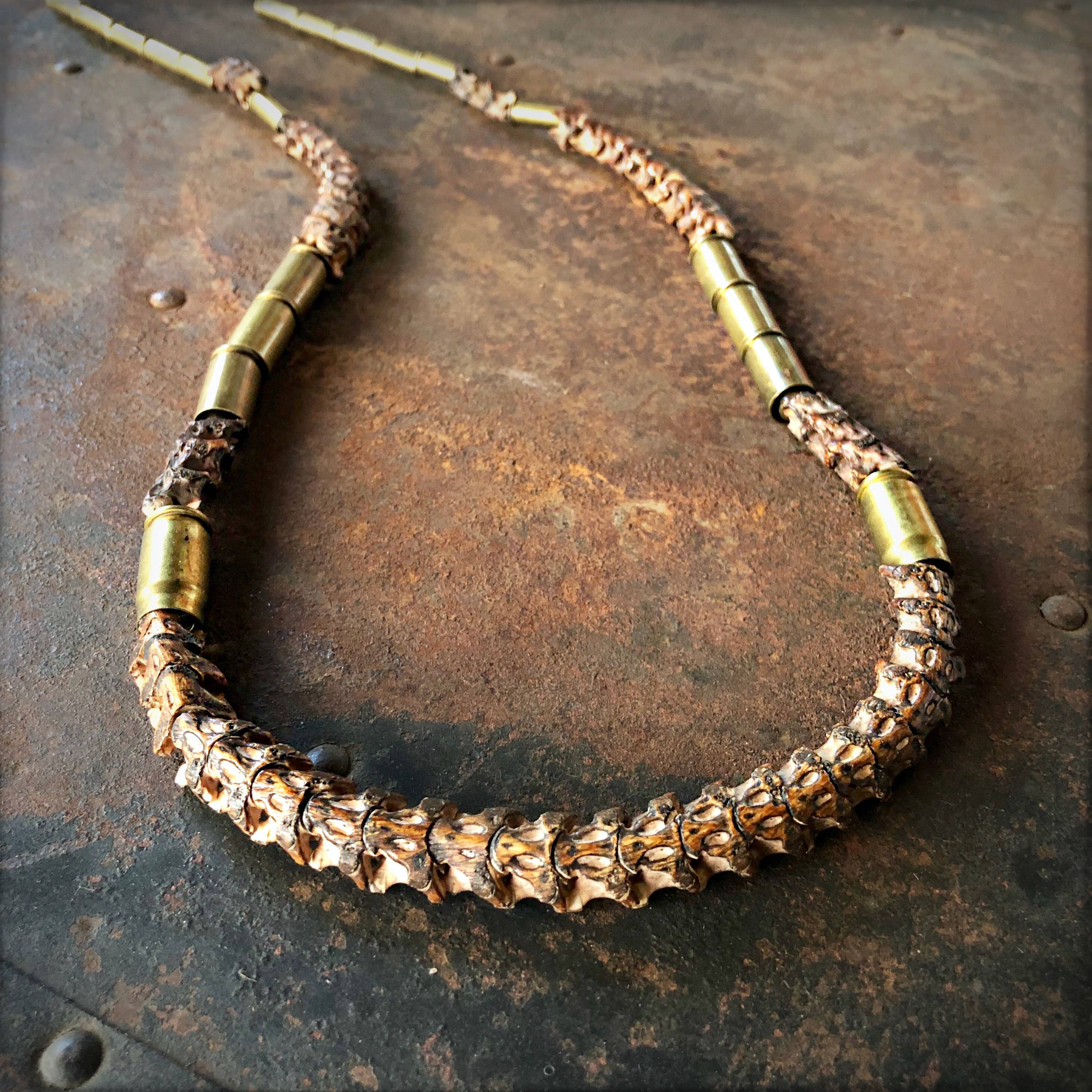 ASTALI - Wholesale Beaded/Pearl Necklace - Snake Vertebrae & Bullet Long Necklace, African Snake Bones8