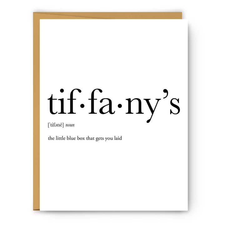 Tiffany's Definition - Love Card for wholesale by Footnotes