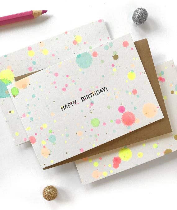 Little Lark - Wholesale Birthday Card - Neon Birthday Card1