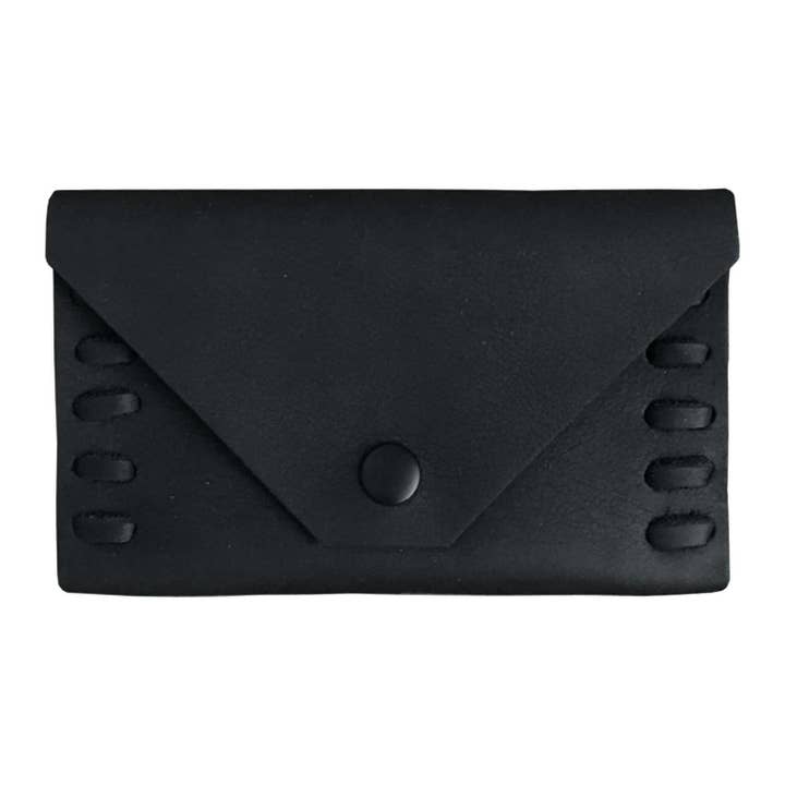 Black Hand Laced Wallet for wholesale by SKG Leather