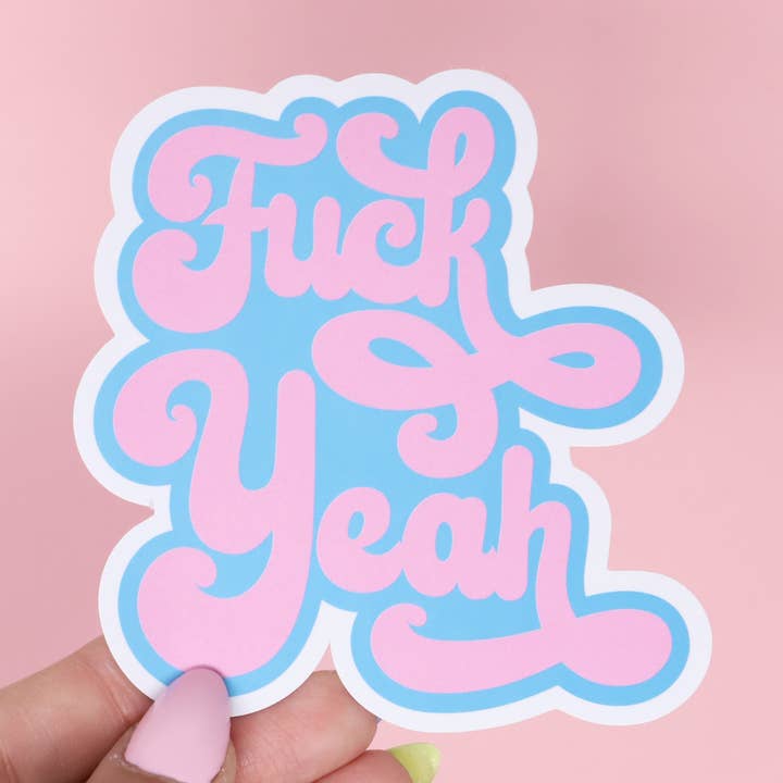 Fuck Yeah Blue Sticker for wholesale by Made Au Gold