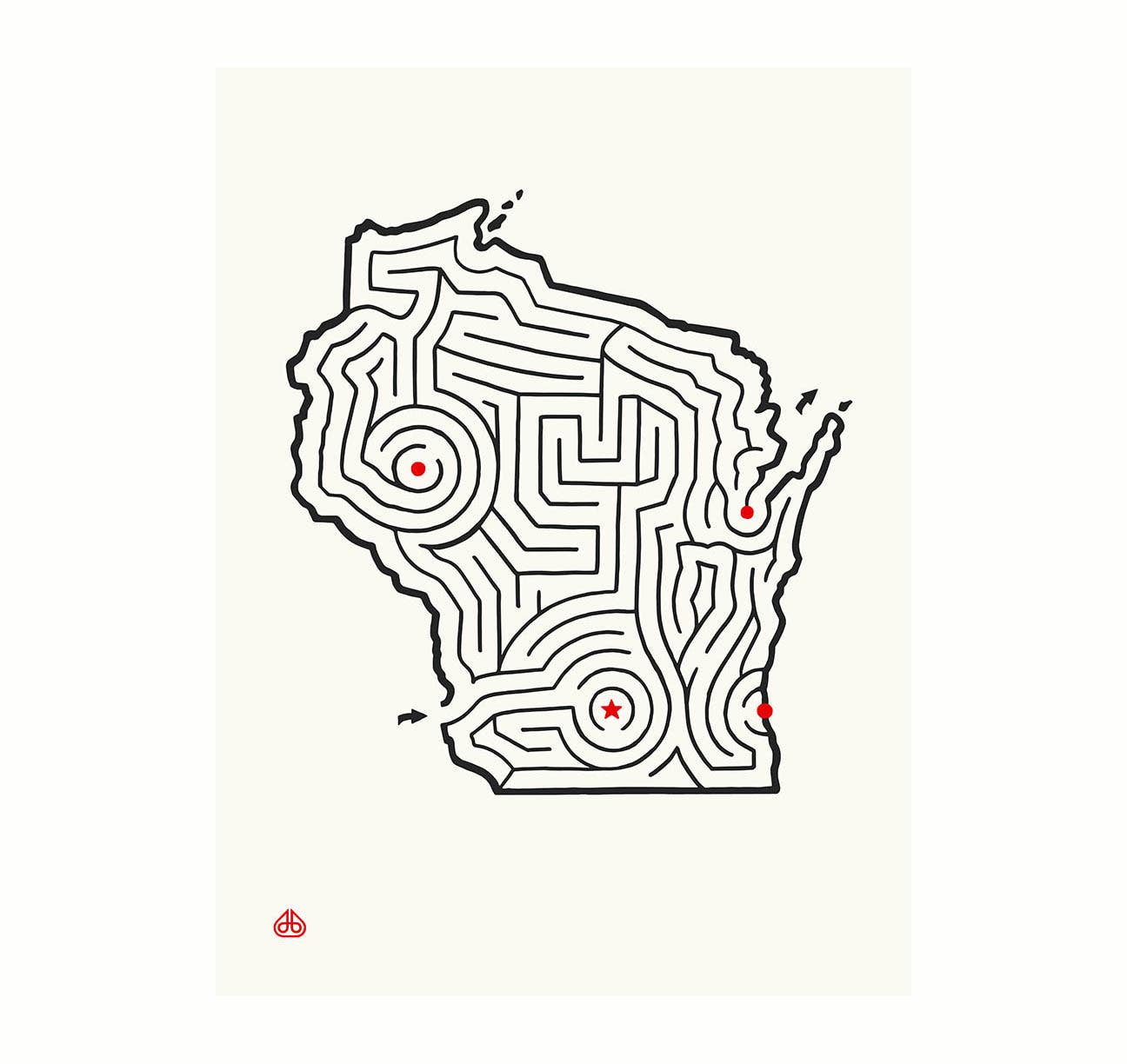 Imaginary Animal - Wholesale Art Print - 12'' x 16” State Maze Prints2