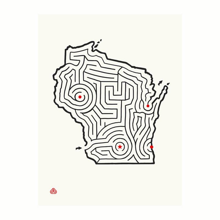Imaginary Animal - Wholesale Art Print - 12'' x 16” State Maze Prints4