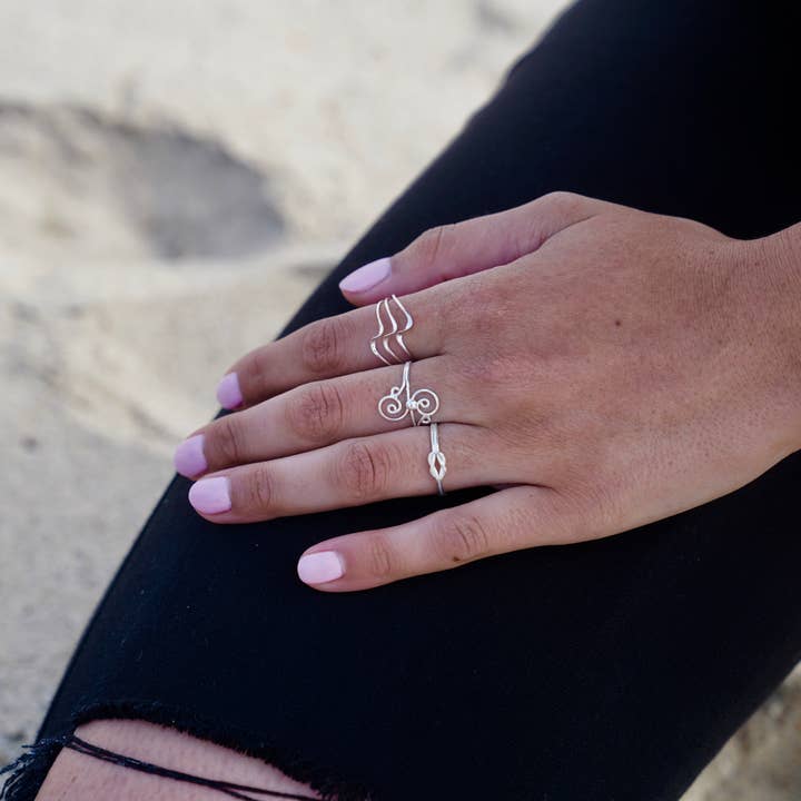 Krystyna's Silver - Wholesale Band/Stacked Ring - Sterling Silver Triple Wave Stackable Ring