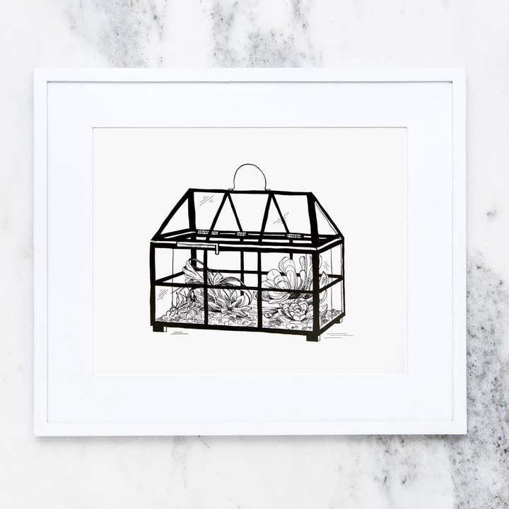 House Terrarium Art Print for wholesale by Reyn Paper Co