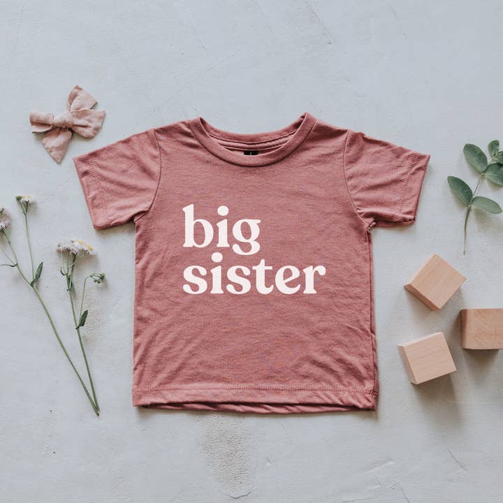 Gladfolk - Wholesale Screen Printed T-Shirt - Kids - Mauve Big Sister Kids Tee