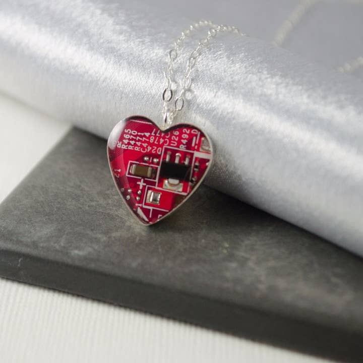 Sterling Silver Medium Heart Necklace for wholesale by Circuit Breaker Labs