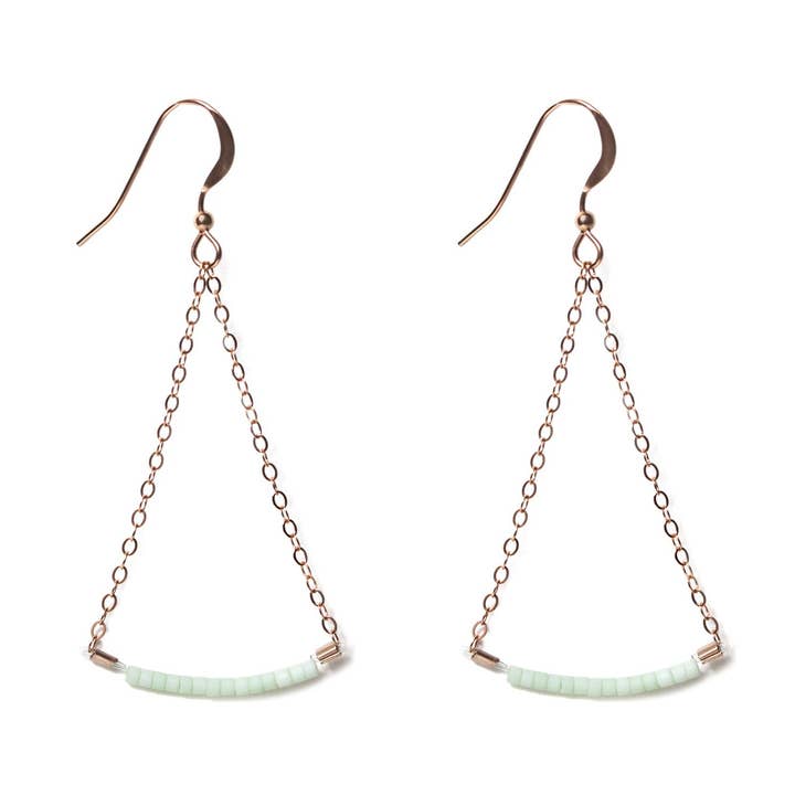 Orecchini Swing - Oro Rosa & Menta per la vendita all'ingrosso da parte di Applepear Handcrafted Jewelry