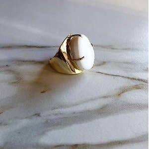 Druzy Gem Cuff Ring for wholesale by Leslie Francesca Designs