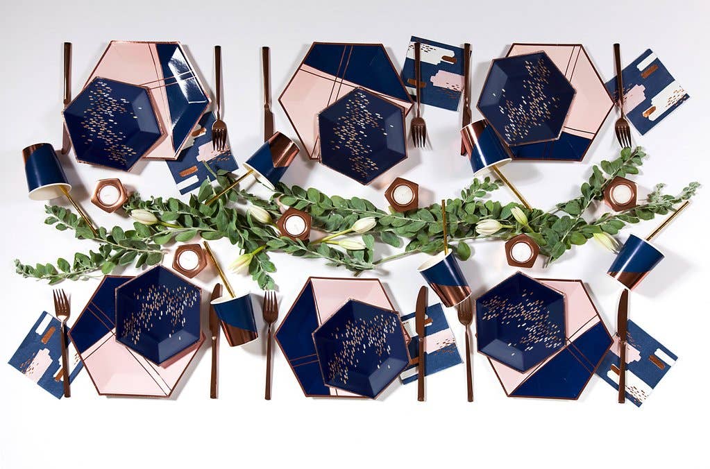 Harlow & Grey - Vente Serviettes jetables - Erika - Serviettes en papier à cocktail bleu marine4