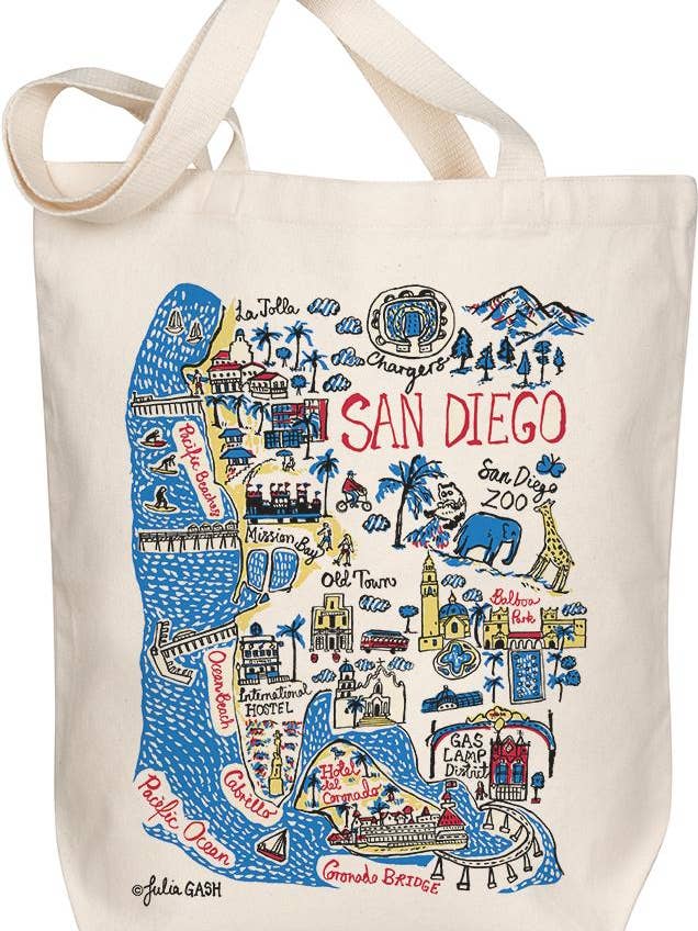 San Diego Boutique Map Art Fourre-tout pour la vente par Morado Designs