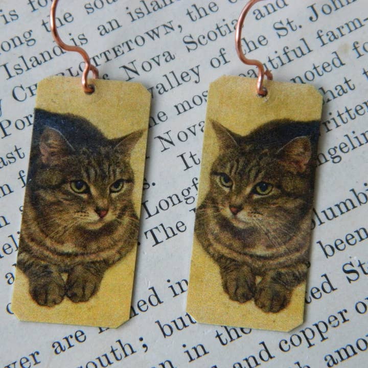 Cat Earrings Albrecht Durer for wholesale by Sarah Wood Studio