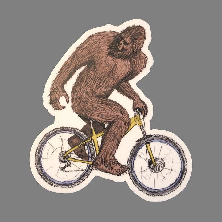 Dark Cycle Clothing - Wholesale Sticker - Sasquatch On A Bicycle Vinyl Sticker0
