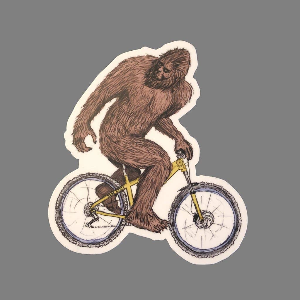 Dark Cycle Clothing – wholesale Sticker – Sasquatch On A Bicycle Vinyl Sticker