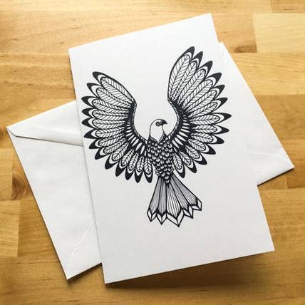 Eagle Coloring Greeting Card for wholesale by Iron Maid Art