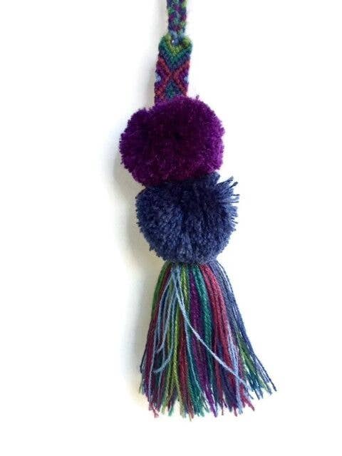 Lumily - Wholesale Purse/Bag Accessory - Women's - Handmade Earth Tone Pom Pom Tassel Keychain | Fair Trade | M2