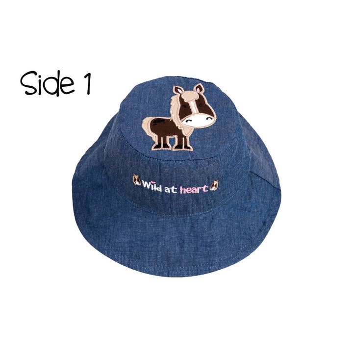 FlapJackKids - Wholesale Sun Hat - Kids - Kids UPF50+ Sun Hat - Horses1