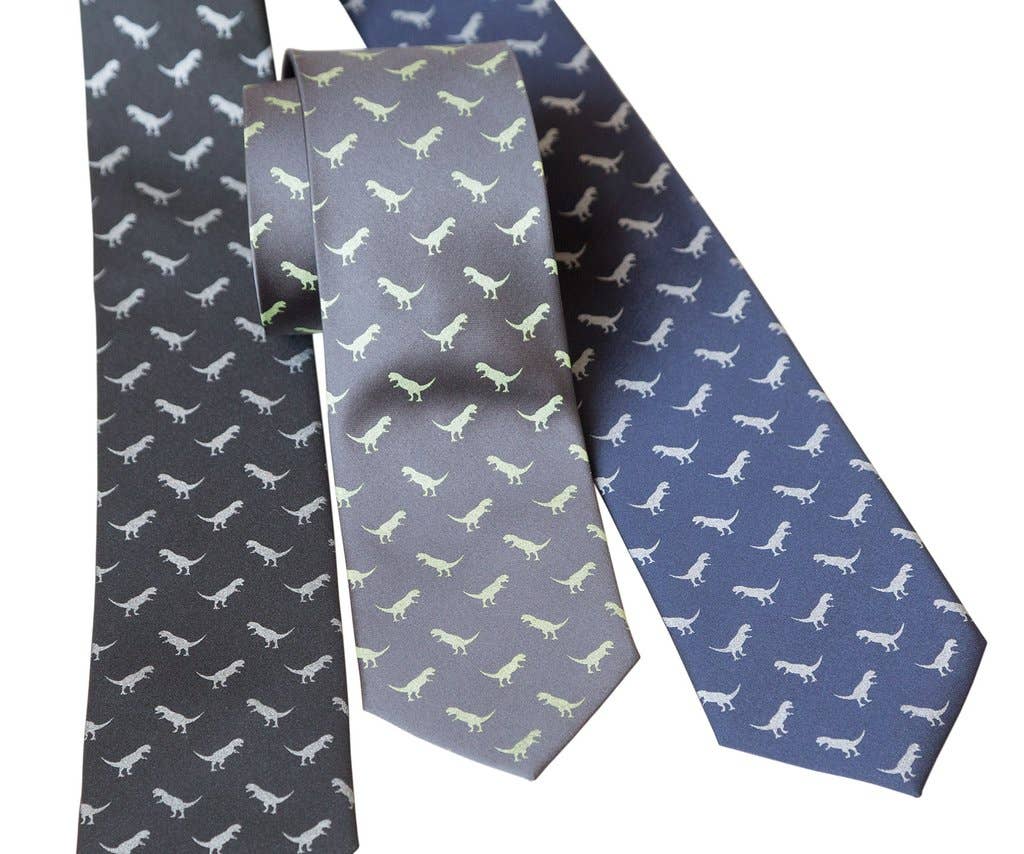 Cyberoptix Tie Lab - Wholesale Necktie - Men's - T-Rex Print Necktie, Tiny Tyrannosaurus Dinosaur Tie3