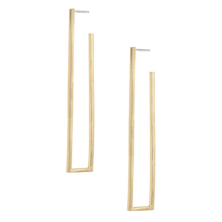 Rectangle Open Frame Earrings - Bronze for wholesale by Cielomar Jewelry
