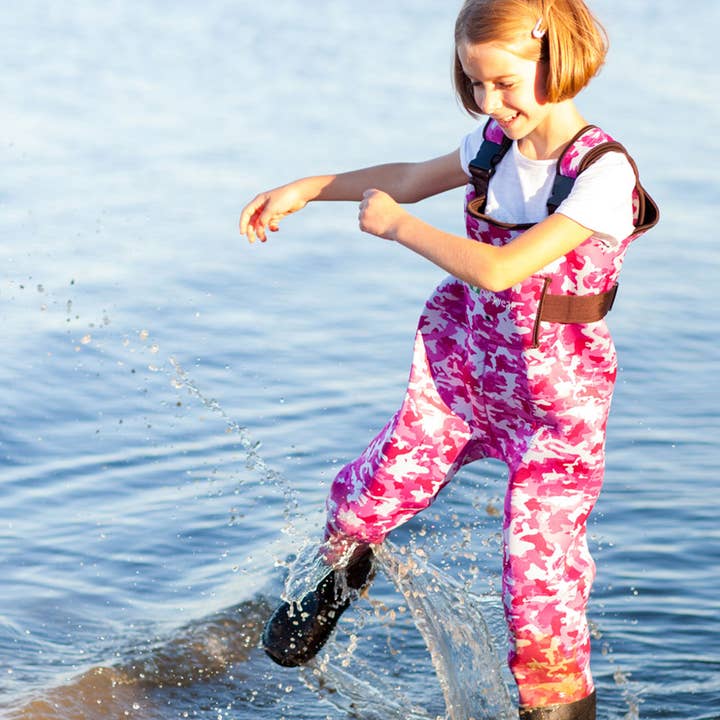 Oaki - Wholesale Regenlaarzen - Kinderen - Neopreen waders, roze camo
