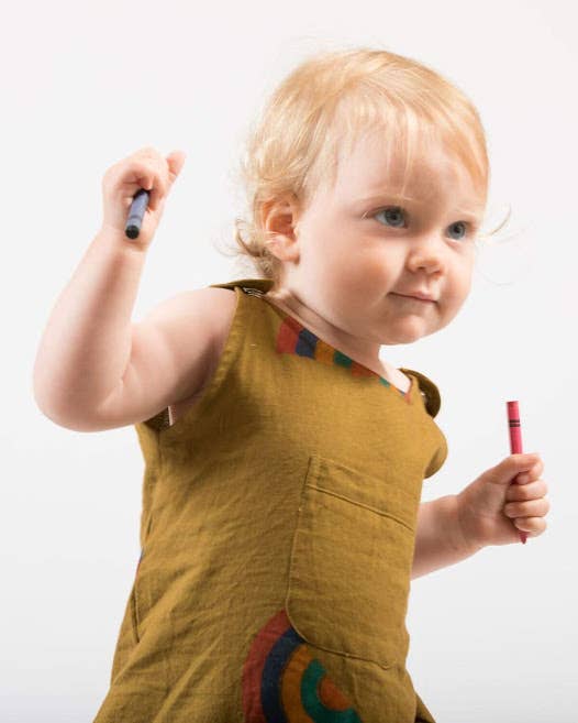 Akshu and Ing - Wholesale Jumpsuit - Baby - Mustard Rainbow Romper3