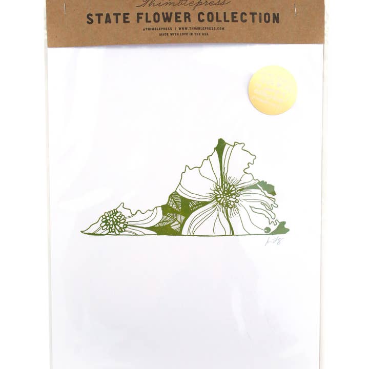 Thimblepress - Wholesale Art Print - Virginia American Dogwood Print1