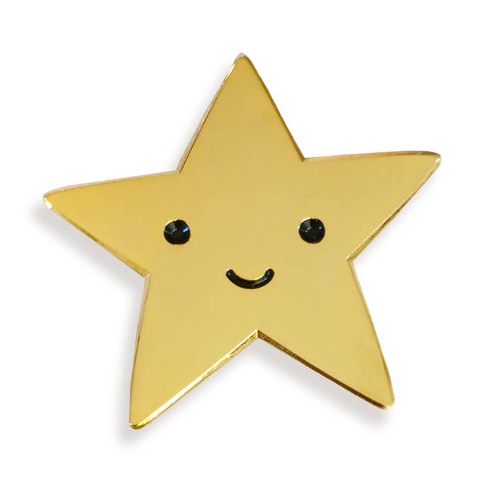 Gold Star Enamel Pin for Recognition, Reward, Appreciation for wholesale by Night Owl Paper Goods