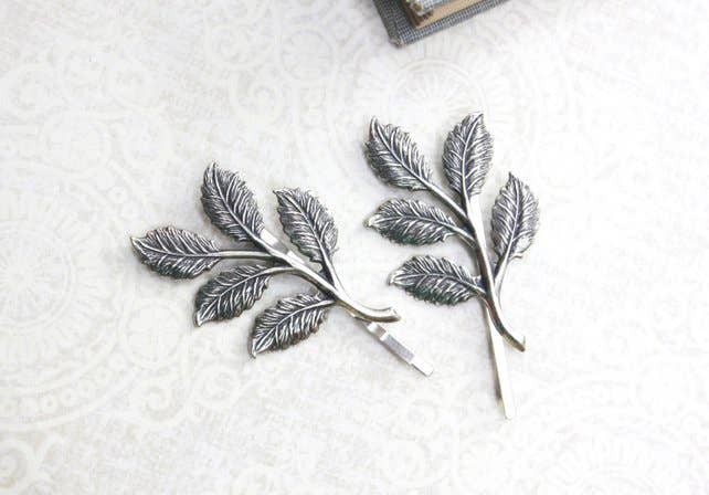 A Pocket of Posies - Wholesale Bobby Pin - Women's - Silver Branch Bobby Pins - Set of two pins1