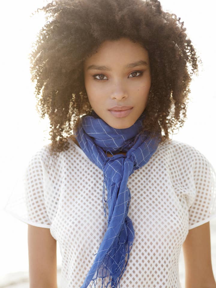 MIxed Check Crop Top- Cream for wholesale by Indigo Handloom