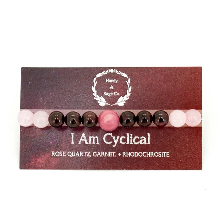 Pulsera I Am Cyclical Womb Mala para venta al por mayor de Honey & Sage Co