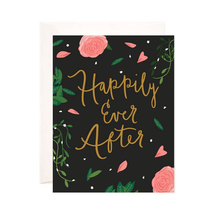 Glückwunschkarte „Happily Ever After“ — Hochzeitskarte, Geschenk für den Großhandel von Bloomwolf Studio